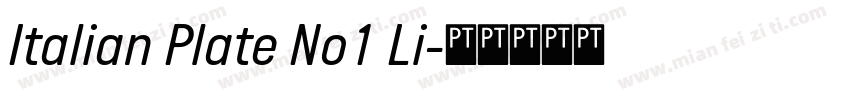 Italian Plate No1 Li字体转换